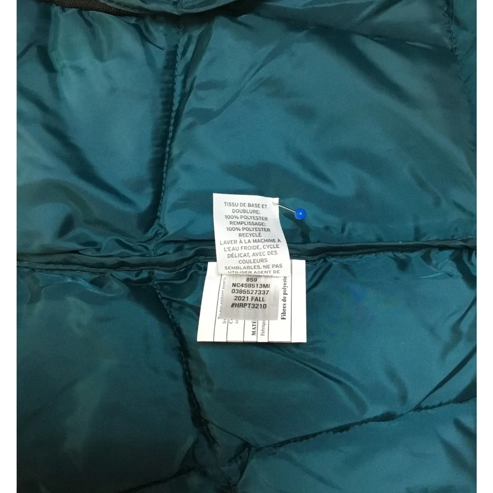 New Nordstrom Puffer Vest Womens XXS Stand Collar Quilted Zip Up Teal Ocean